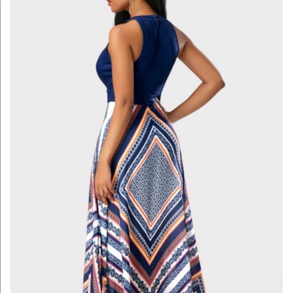 Geometric print maxi dress NWOT - Picture 3 of 5